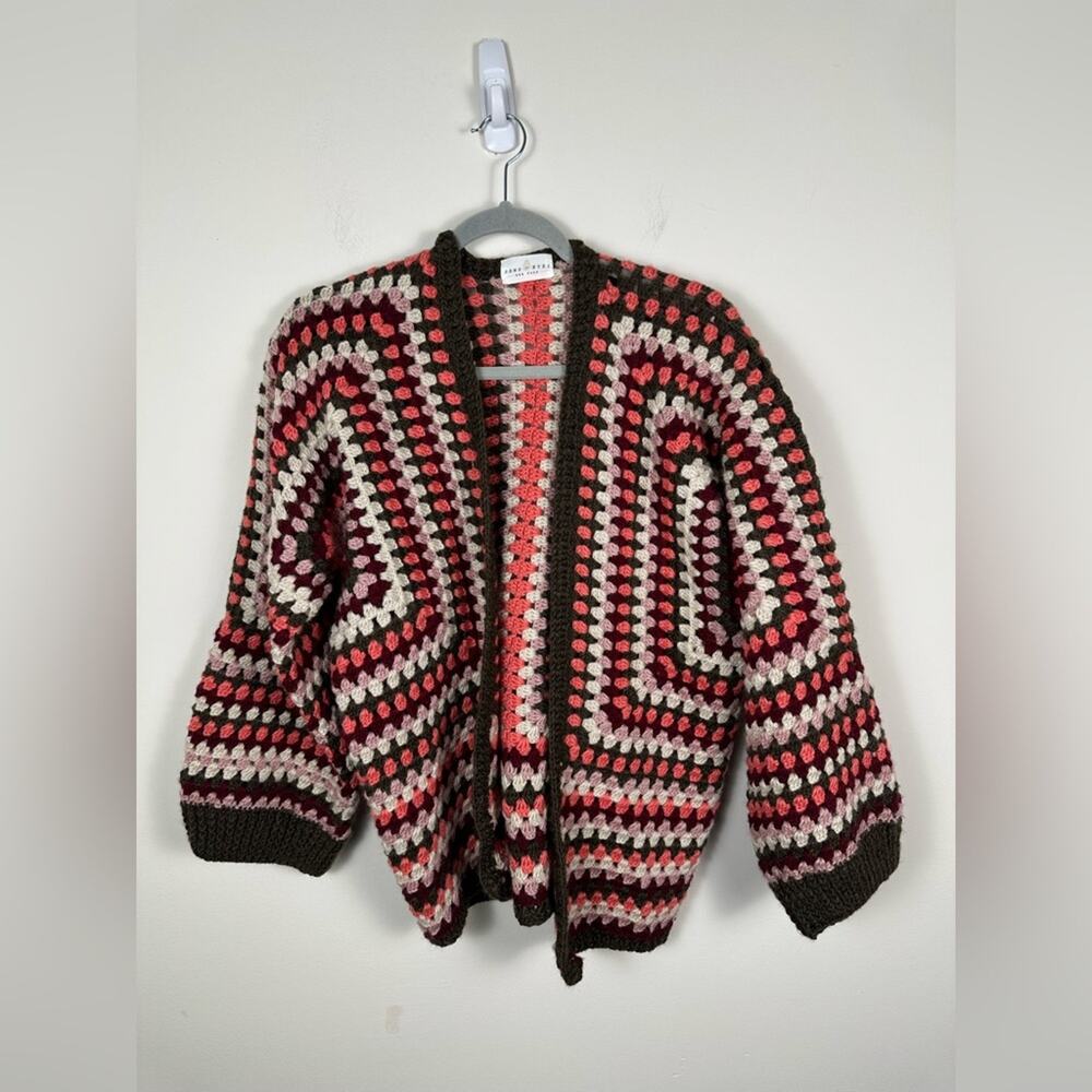 Sems Eyes Crocheted Hand Crafted Cardigan Size Measurements Pictures Bohemian